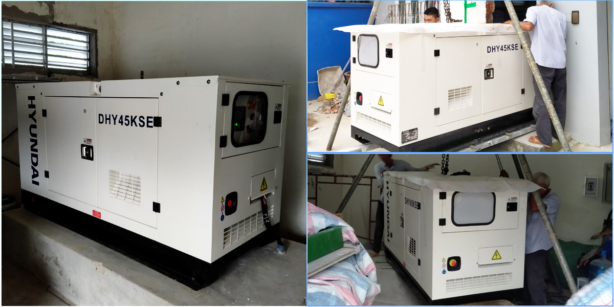 Máy phát điện 40KVA HYUNDAI DHY45KSE lắp đặt tại Nam Định